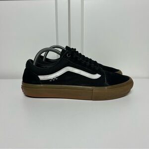 Vans old skool black white gum brown pro